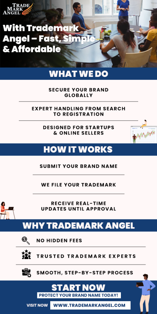 Trademark Angel offers a fast, affordable, and hassle-free trademark registration service designed for startups, entrepreneurs, and online sellers. From brand name submission to real-time updates until approval, our experts handle everything with transparency and no hidden fees. Protect your brand globally with a smooth, step-by-step process trusted by thousands. Start today at Trademark Angel and secure your brand identity with confidence.

Visit at:- https://trademarkangel.com/