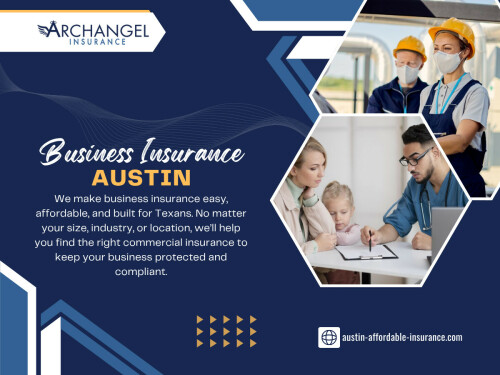 For instance, a construction company needs a completely different coverage structure than a local bakery or retail store. While all of them may need business insurance Austin, the risks they face — employee injuries, property damage, or client claims — vary dramatically.

Official Website - https://austin-affordable-insurance.com/commercial-and-workmans/

Find us on Google Map - https://maps.app.goo.gl/DgM8uwRpWbHRrGkW8

Archangel Insurance Austin
Contact Us -
Address - 901 Mopac Expressway South, Building 1, Suite 300, Austin, Texas 78746
Phone No - 737-257-6007

Read Our Blogs - 
https://site-e74w2z9y7.godaddysites.com/f/affordable-insurance-austin-tx
https://archangelinsuranceaustin.medium.com/commercial-insurance-austin-tx-211852dd3eaa

More Links - 
https://doodleordie.com/profile/archangelinsuranceaustin
https://www.openstreetmap.org/user/archangelinsuranceaustin
https://www.gaiaonline.com/profiles/archangelinsuranceaustin/50604840/