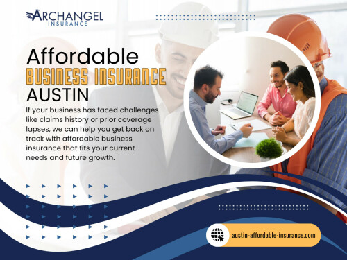 If you’re looking for affordable business insurance Austin or want to make sure your company’s policies are actually working for you, here are the five most common mistakes local business owners make — and how to avoid them with the help of experts like Archangel Insurance.

Official Website - https://austin-affordable-insurance.com/commercial-and-workmans/

Find us on Google Map - https://maps.app.goo.gl/DgM8uwRpWbHRrGkW8

Archangel Insurance Austin
Contact Us -
Address - 901 Mopac Expressway South, Building 1, Suite 300, Austin, Texas 78746
Phone No - 737-257-6007

Read Our Blogs - 
https://penzu.com/p/2e9495869a1d216f
https://archangelinsuranceaustin.tumblr.com/

More Links - 
https://archangelinsuranceaustin.start.page
https://www.goodreads.com/user/show/195380834-archangel-insurance-austin
https://www.ted.com/profiles/50596336/about
https://about.me/archangelinsurance