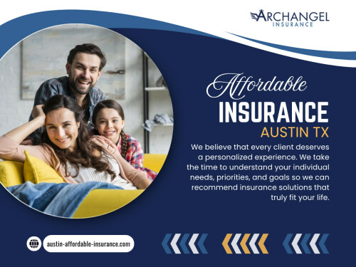 With the right agency, you can find Affordable insurance Austin TX that balances comprehensive protection with manageable premiums. Local experts like Archangel Insurance specialize in customizing plans — so you only pay for what you truly need.

Official Website - https://austin-affordable-insurance.com/auto-insurance/

Find us on Google Map - https://maps.app.goo.gl/DgM8uwRpWbHRrGkW8

Archangel Insurance Austin
Contact Us -
Address - 901 Mopac Expressway South, Building 1, Suite 300, Austin, Texas 78746
Phone No - 737-257-6007

Read Our Blogs - 
https://austininsurance.wixsite.com/austininsurance
https://site-e74w2z9y7.godaddysites.com/f/affordable-insurance-austin-tx

More Links - 
https://www.buzzfeed.com/archangelinsuranceaustin
https://vimeo.com/archangelinsuranceaustin
https://www.apsense.com/user/austininsurance
https://myslink.app/austininsurance