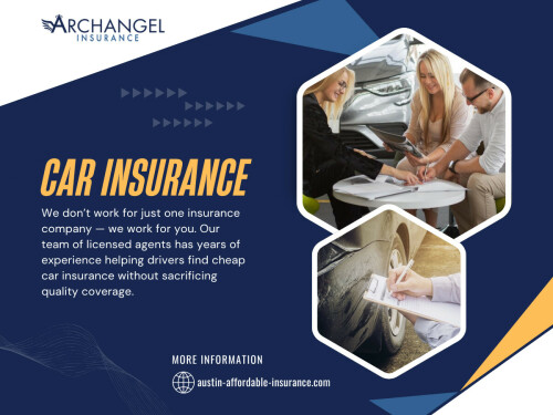 When you search “car insurance near me,” what you really want is someone nearby who’ll answer the phone when it matters. A local broker can adjust your policy faster, explain rate changes clearly, and help you find Affordable auto insurance Austin TX that fits both your car and your budget.

Official Website - https://austin-affordable-insurance.com/auto-insurance/

Find us on Google Map - https://maps.app.goo.gl/DgM8uwRpWbHRrGkW8

Archangel Insurance Austin
Contact Us -
Address - 901 Mopac Expressway South, Building 1, Suite 300, Austin, Texas 78746
Phone No - 737-257-6007

Read Our Blogs - 
https://site-e74w2z9y7.godaddysites.com/f/affordable-insurance-austin-tx
https://archangelinsuranceaustin.medium.com/commercial-insurance-austin-tx-211852dd3eaa

More Links - 
https://tap.bio/@archangelinsuranceaustin
https://linkfly.to/archangelinsuranceaustin
https://www.flickr.com/people/archangelinsuranceaustin/
https://medium.com/@archangelinsuranceaustin/about
https://myspace.com/archangelinsuranceaustin