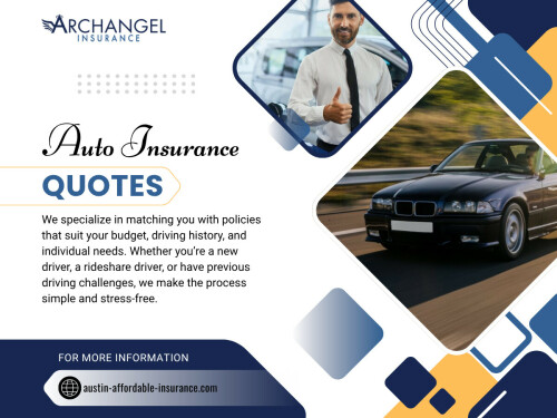 When collecting auto insurance quotes, make sure every comparison includes the same coverage limits and deductibles. Many drivers see a cheaper quote and assume it’s better, not realizing it includes lower coverage.

Official Website - https://austin-affordable-insurance.com/auto-insurance/

Find us on Google Map - https://maps.app.goo.gl/DgM8uwRpWbHRrGkW8

Archangel Insurance Austin
Contact Us -
Address - 901 Mopac Expressway South, Building 1, Suite 300, Austin, Texas 78746
Phone No - 737-257-6007

Read Our Blogs - 
https://austininsurance.wixsite.com/austininsurance
https://penzu.com/p/2e9495869a1d216f

More Links - 
https://paperpage.in/archangelinsuranceaustin
https://issuu.com/archangelinsuranceaustin
https://vimeo.com/archangelinsuranceaustin