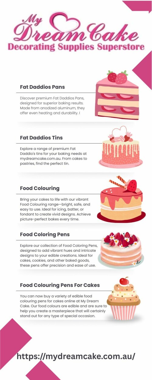 Discover premium Fat Daddios Pans, designed for superior baking results. Made from anodized aluminum, they offer even heating and durability. Ideal for cakes, pastries, and more, these pans ensure easy release and cleanup. Available at My Dream Cake. Contact us at 03 8759 1788 or support@mydreamcake.com.au Visit as: https://mydreamcake.com.au/