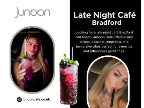 Late night cafes are an important part of urban living, acting as the places where ‘conversations are prolonged, tempers are mollified, and the pace of life slows.’ Certainly, while the café culture of the city of Bradford has continued to move on, the selection of the appropriate late night café Bradford can make the difference between a pleasant night out or a disappointment.

Official Website: https://junooncafe.co.uk/about-us

Contact: Junoon Cafe
Address: 1st Floor, 156 Grattan Rd, Bradford BD1 2JL, United Kingdom
Phone Number: +441274449066

Find us on Google Map: https://maps.app.goo.gl/cK2pitRABFE9HWqS9

Read Our Blogs:
https://junooncafebradford.wordpress.com
https://junooncafe.wixsite.com/junoon-cafe
https://junooncafe.weebly.com/

More Links:
https://linkfly.to/junooncafebradford
https://www.blurb.com/user/junooncafe
https://mastodon.social/@junooncafebradford