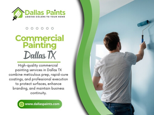 A color that works on a screen may feel overwhelming or dull on a full wall. This is where experienced Commercial Painting Dallas TX teams add value by testing samples and recommending adjustments that preserve intent while improving real-world results.


Contact :Dallas Paints
Address: 2427 Allen St, Dallas, TX 75204
 Phone: (214) 978-4400

Find Us On Google Map: https://maps.app.goo.gl/JUwfMorJhrE3fb626

Official website: https://www.dallaspaints.com/commercial-painting-service-dallas

 Read Our Blog:
https://paintsdallas.wordpress.com/
https://dallaspaints.wixsite.com/dallaspaints
https://dallaspaints.weebly.com/

More Links:
https://igli.me/dallaspaints
https://www.ted.com/profiles/50999002
https://disqus.com/by/dallaspainters/about/